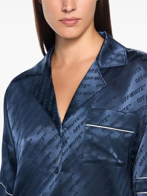 Off-White satin pyjama shirt - Blue