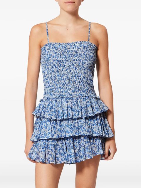 MARANT ÉTOILE Elodie ruffled floral-print dress - Blue