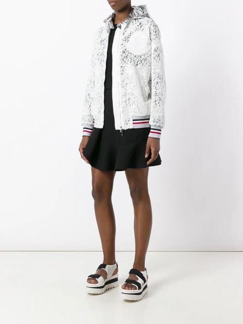 Moncler embroidered hooded jacket - White