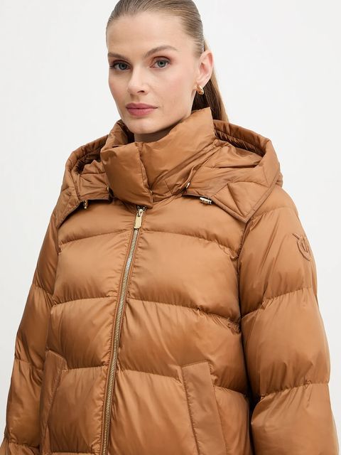 Pinko kurtka kolor brązowy zimowa 105720 A2TF