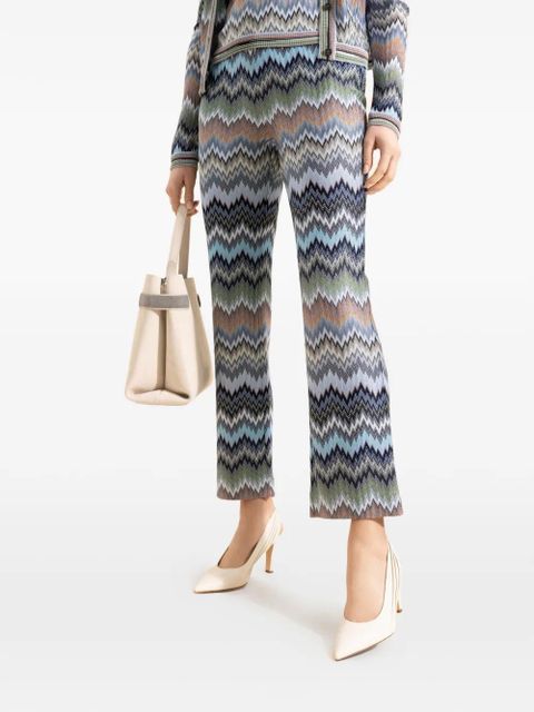 Missoni zigzag-pattern knitted trousers - White