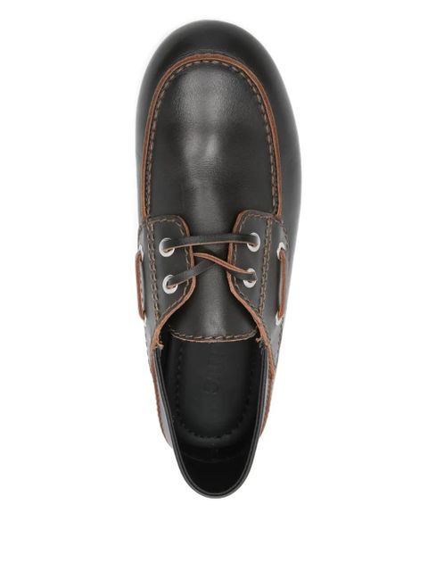 SANDRO leather derby shoes - Brown
