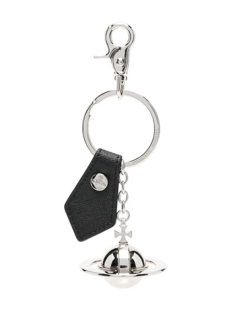 Vivienne Westwood orb-plaque charm keyring - Black - zdjęcie produktu nr 1