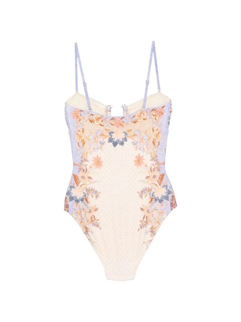 ZIMMERMANN Indra bamboo-trim swimsuit - Neutrals - zdjęcie produktu nr 2