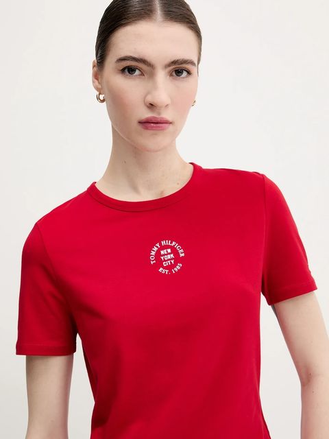 Tommy Hilfiger t-shirt damski kolor czerwony WW0WW45809