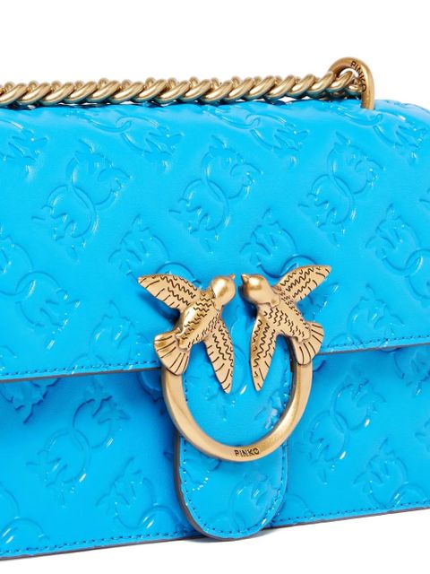 PINKO Love Birds debossed leather cross body bag - Blue - zdjęcie produktu nr 2