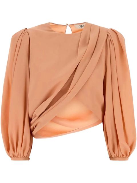 Chloé draped-detail blouse - Orange - zdjęcie produktu nr 1