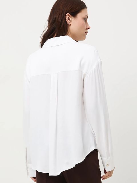 Medicine koszula damska kolor beżowy relaxed z kołnierzykiem klasycznym