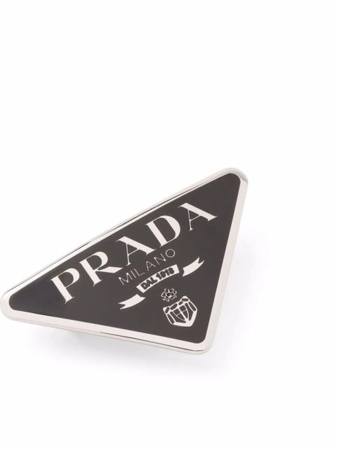 Prada triangle-logo hair clip - Black - zdjęcie produktu nr 2