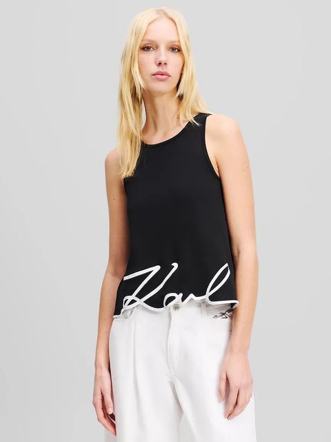 Karl Lagerfeld top bawełniany kolor czarny A2W17066 - zdjęcie produktu nr 1