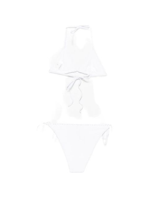 Hunza G crystal-embellished crinkle-effect bikini - White - zdjęcie produktu nr 2