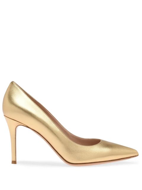 Gianvito Rossi 85mm leather pumps - Gold - zdjęcie produktu nr 1