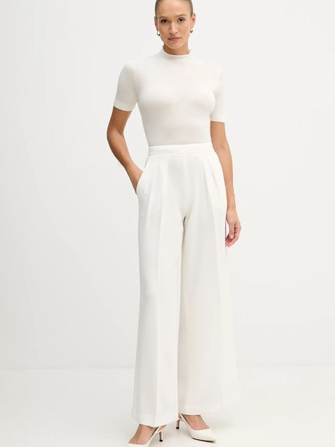 Sisley sweter z dodatkiem wełny damski kolor beżowy z półgolfem 11BAM105P