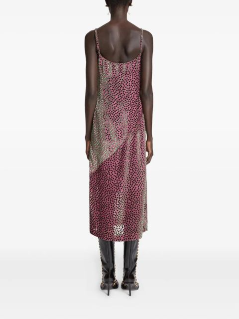DRIES VAN NOTEN polka-dot pattern midi dress - Pink