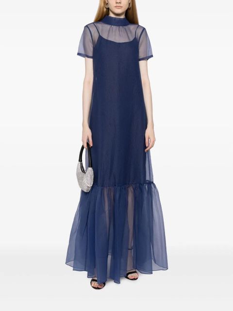 STAUD Calunna organza maxi dress - Blue - zdjęcie produktu nr 2