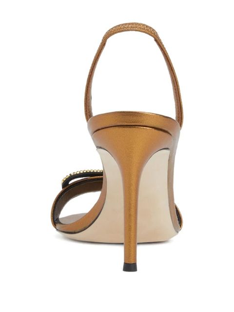 Giuseppe Zanotti Zari bow-embellished slingback sandals - Bronze