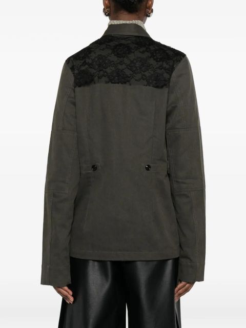 OUR LEGACY Split lace-appliqued blazer - Grey