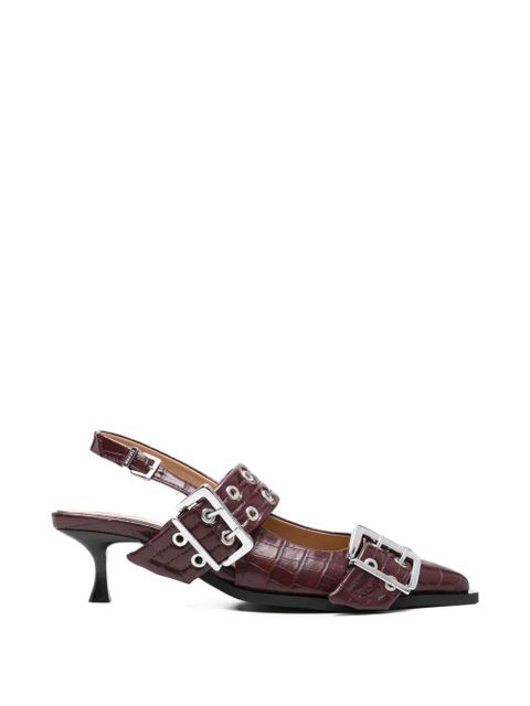 GANNI buckle-eyelet pumps - Brown - zdjęcie produktu nr 1