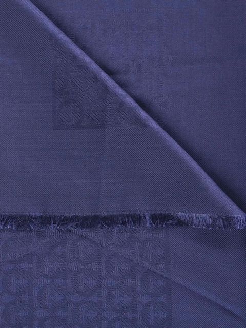 Ferragamo monogram fringed scarf - Blue - zdjęcie produktu nr 2
