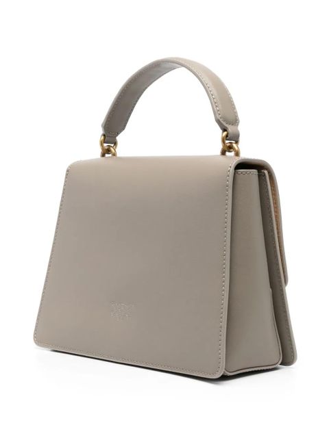 PINKO Love Birds leather tote bag - Neutrals