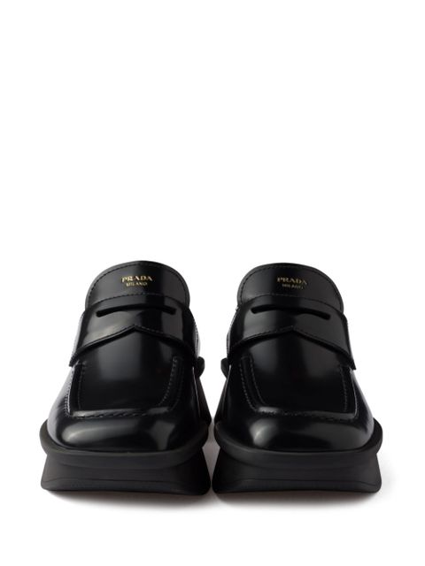Prada leather loafers - Black