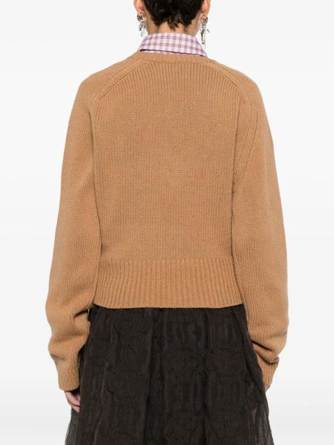 GANNI V-neck wool sweater - Brown