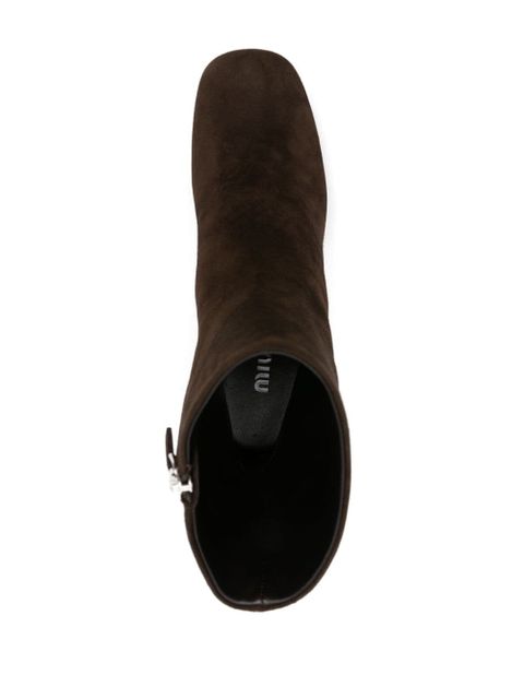 Miu Miu 95mm suede ankle boots - Brown