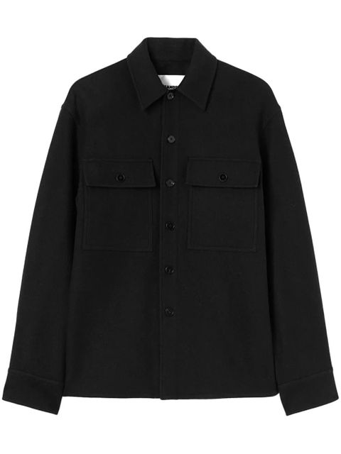 Jil Sander long-sleeve wool flannel overshirt - Black - zdjęcie produktu nr 1