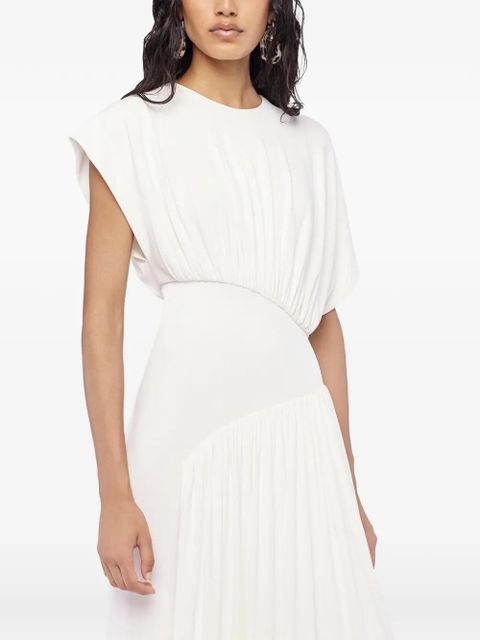 Rabanne textured ruched asymmetric dress - White