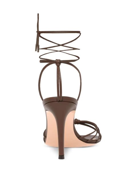 Gianvito Rossi lace-up leather sandals - Brown