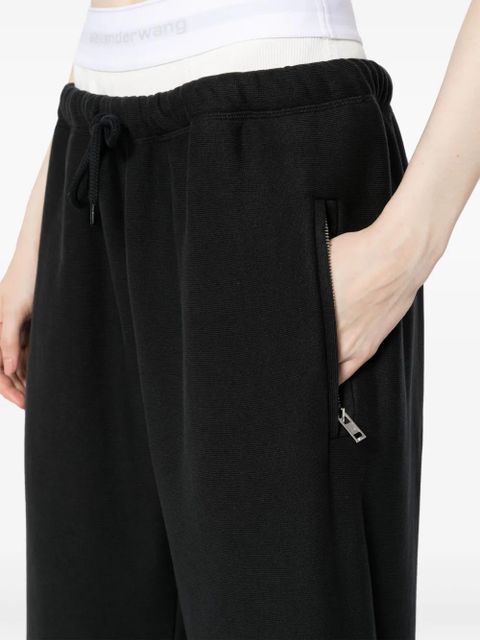 Alexander Wang layered-design cotton track pants - Black