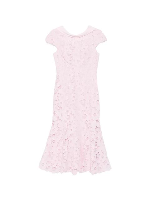 Self-Portrait lace scoop-back midi dress - Pink - zdjęcie produktu nr 1