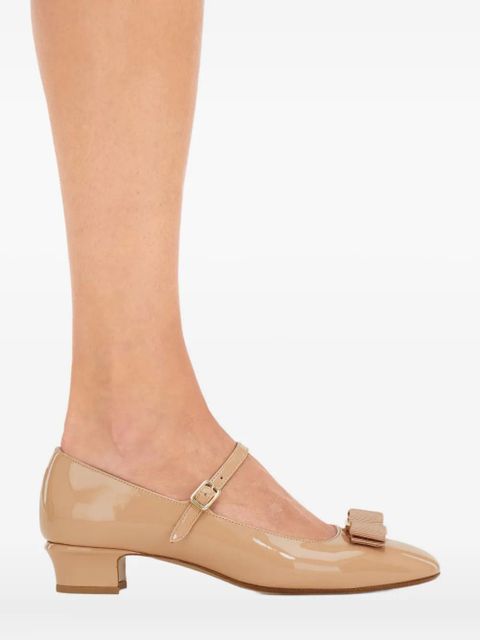 Ferragamo 30mm Mary Jane bow-detail pumps - Neutrals