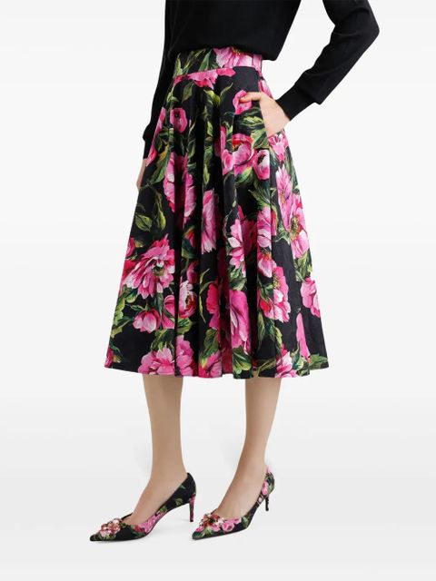Dolce & Gabbana rose-print midi skirt - Black - zdjęcie produktu nr 2