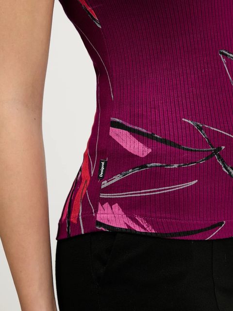 Desigual t-shirt LALA damski kolor bordowy 25WWTK16