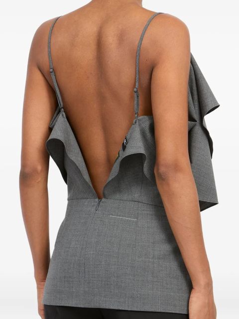 MM6 Maison Margiela ruffled strap top - Grey