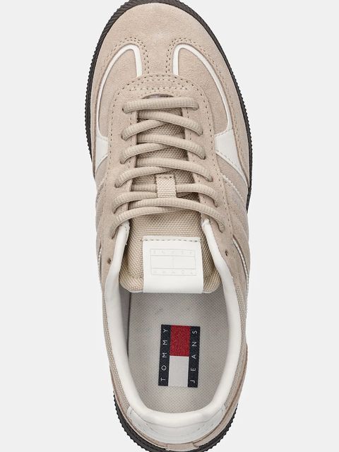 Tommy Jeans sneakersy zamszowe THE GREENWICH EDGE damskie kolor beżowy EN0EN02838
