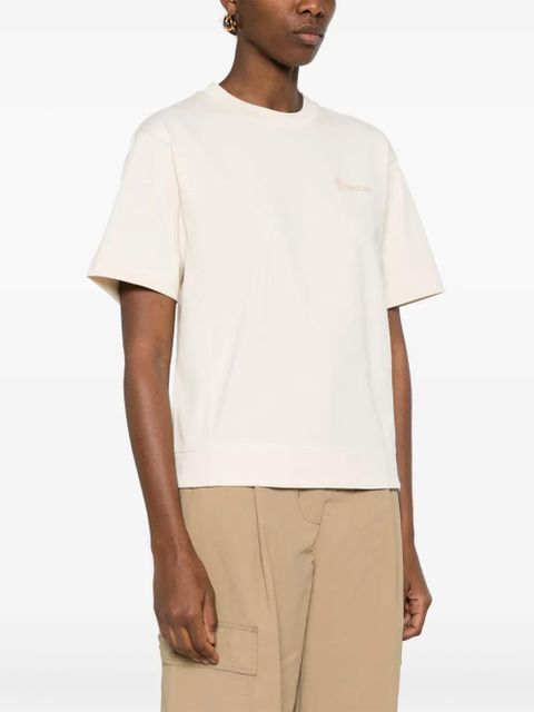 Moncler Grenoble logo-embossed cotton T-Shirt - Neutrals