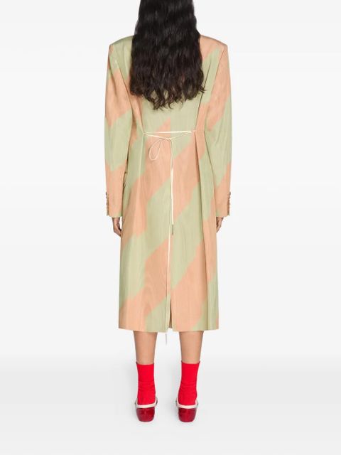 DRIES VAN NOTEN double-breasted chevron coat - Green