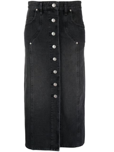 MARANT ÉTOILE Vandy denim midi skirt - Black