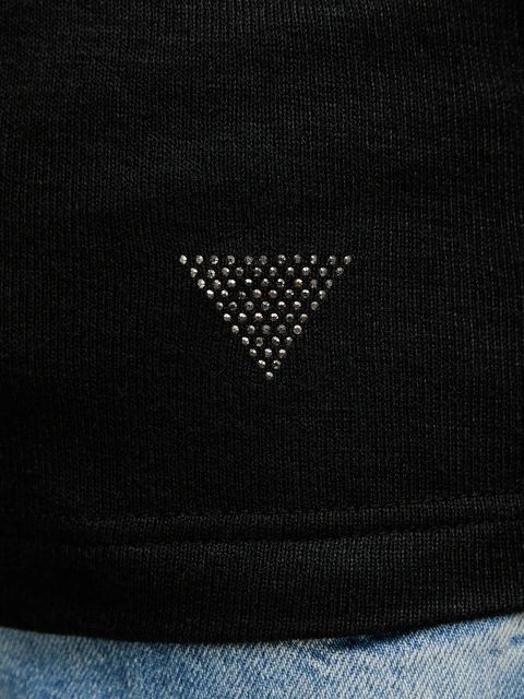 Guess sweter ANITA damski kolor czarny lekki z półgolfem W4BP14 KCGM2