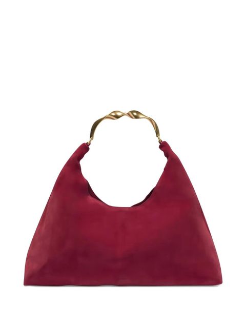 Simkhai Nixi twisted-handle suede shoulder bag - Red - zdjęcie produktu nr 1