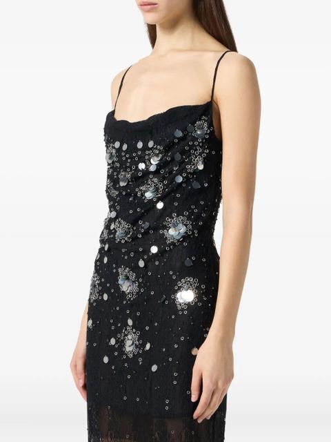 Blumarine sequin-embellished lace gown - Black