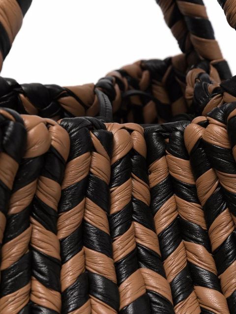 Nanushka woven top-handle tote - Black