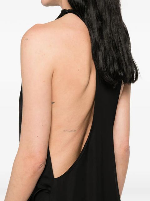 Sportmax halterneck layered maxi dress - Black