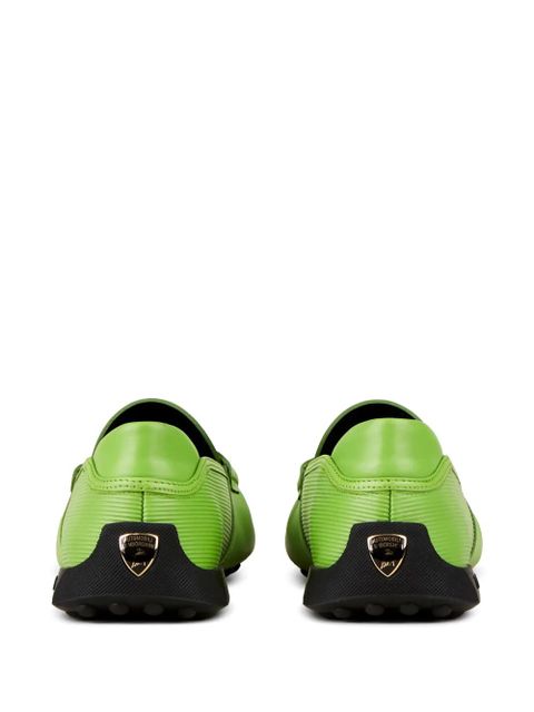 Tod's Automobili Lamborghini slip-on leather driving shoes - Green