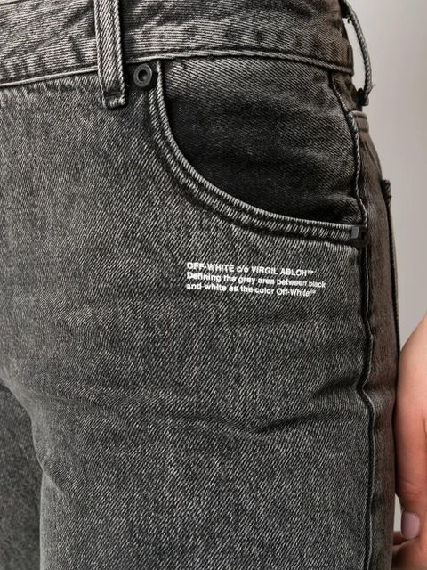 Off-White cropped leg mid-rise jeans - Black - zdjęcie produktu nr 2