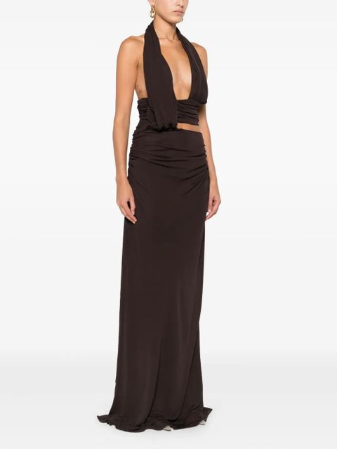 Christopher Esber draped cut-out maxi dress - Brown - zdjęcie produktu nr 2