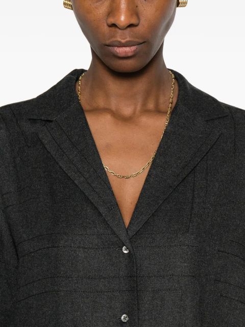 TOTEME monogram-pattern flannel shirt - Grey