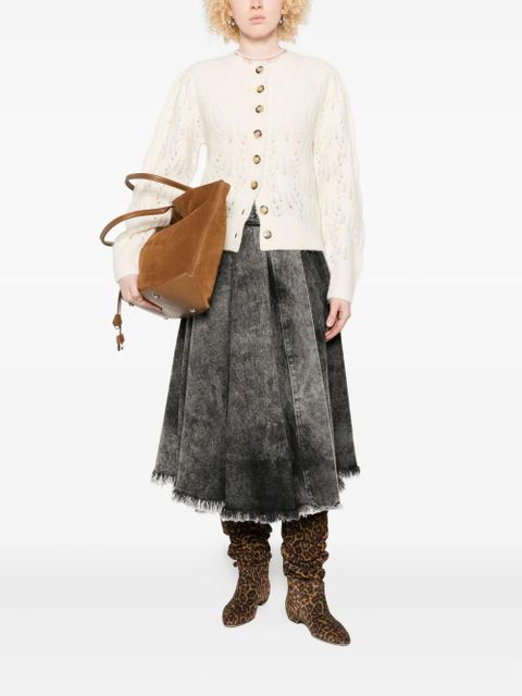 MARANT ÉTOILE button-front open-knit cardigan - Neutrals